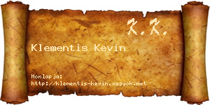 Klementis Kevin névjegykártya
