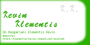 kevin klementis business card